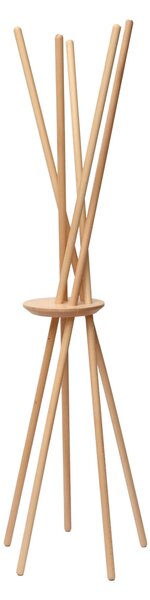 Appendiabiti da terra in Legno con portaoggetti vuotatasche 53x48xh172 cm STECCO in legno colore naturale