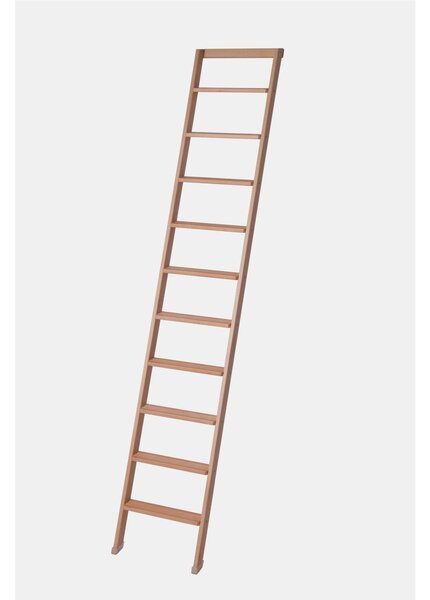 Scala da Appoggio UP 10 gradini Lunghezza 2,50 Mt in Faggio Massello Dimensioni 45x9x h 250 cm Peso 8,5 Kg colore legno Naturale