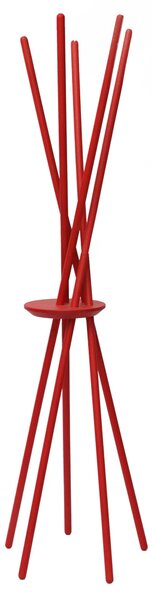 Appendiabiti da terra in Legno con portaoggetti vuota tasche 53x48xh172 cm STECCO in legno colore Rosso