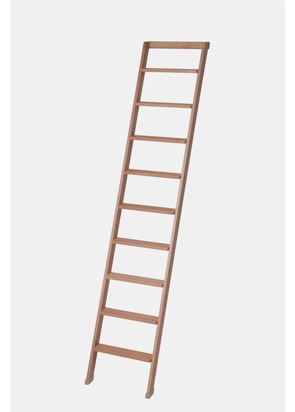 Scala da Appoggio UP 9 gradini Lunghezza 2,25 Mt in Faggio Massello Dimensioni 45x9x h 225 cm Peso7 Kg colore legno Naturale