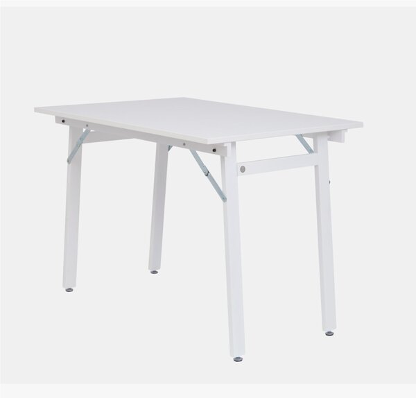 Tavolo da PARTY Pieghevole Laccato bianco Dimensioni 70x100 h 71 cm in top laminato bianco gambe in massello