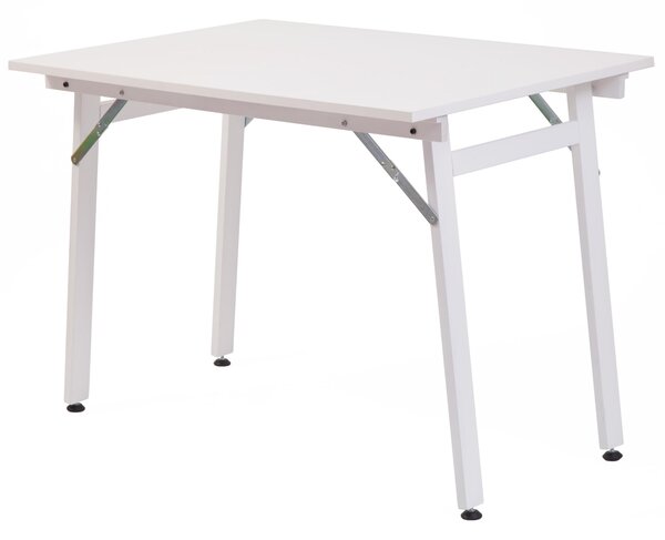Tavolo da PARTY Pieghevole Laccato bianco Dimensioni 80x120 h 71 cm in top laminato bianco gambe in massello