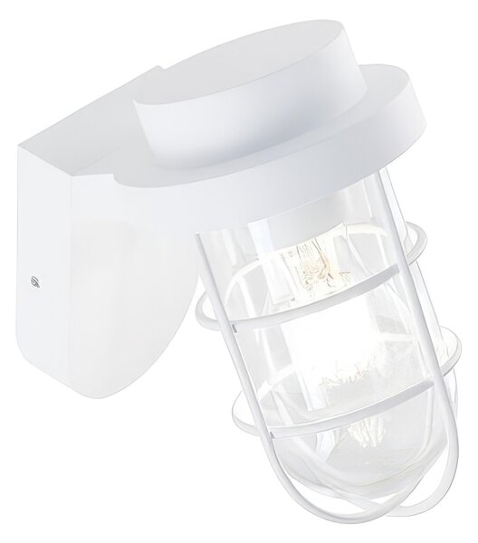 Applique in pressofusione di alluminio BOAT APPLIQUE IN BASSO E27 dimensioni 18,9x13xh20,1 cm Diffusore in vetro trasparente colore BIANCO