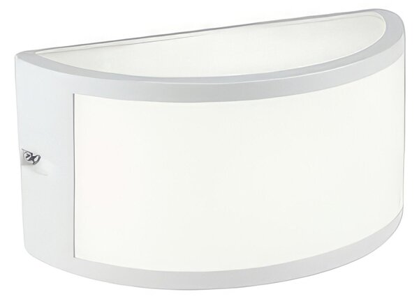 Applique in pressofusione di alluminio BIA APPLIQUE APERTA E27 Dimensione 22x8,5xh 10 cm Diffusore in resina satinata Colore bianco goffrato color BIANCO