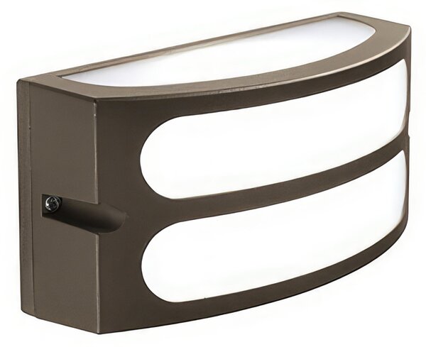 Applique in pressofusione di alluminio SQUBA APPLIQUE GRIGLIA E27 Dimensione 22x8,5xh 10 cm Diffusore in resina satinata colore CAFFE'