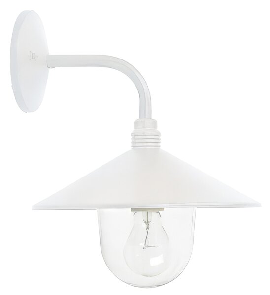 Struttura in pressofusione di alluminio. Dimensione SPECTRE APPLIQUE IN BASSO MEDIA E27 Diffusore in vetro trasparente colore BIANCO