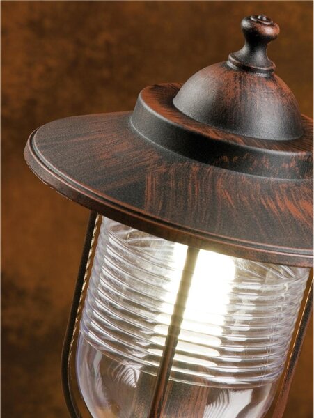 Lampada da giardino in pressofusione di alluminio Grande Altezza 185 mm Attacco Lampada E 100 W Diffusore in termoplastico trasparente