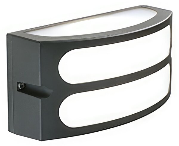 Applique in pressofusione di alluminio SQUBA APPLIQUE GRIGLIA E27 Dimensione 22x8,5xh 10 cm Diffusore in resina satinata colore GRAFITE