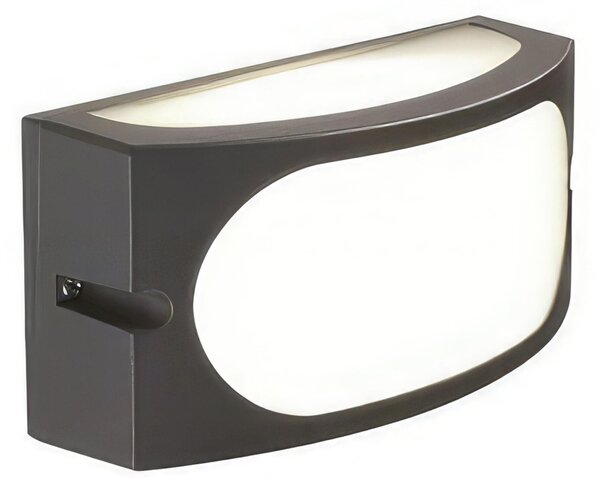 Applique in pressofusione di alluminio DIVE APPLIQUE APERTA E27 Dimensione 22x8,5xh 10 cm Diffusore in resina satinata Colore bianco goffrato colore GRAFITE