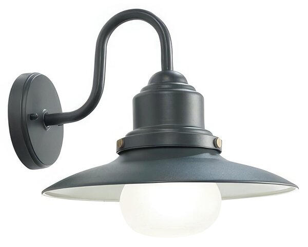 Applique in pressofusione di alluminio e acciaio verniciato FISHER APPLIQUE IN BASSO GRANDE E27 Dimensioni �32xh 31 cm colore GRAFITE