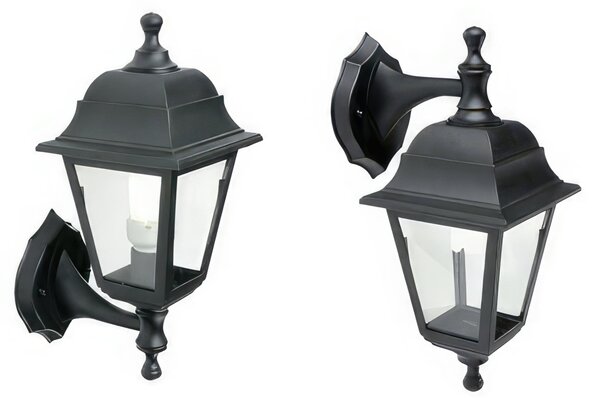 Applique da muro Struttura in termoplastico DEVIL APPLIQUE UP & DOWN MINI E27 Dimensioni 19,7x15xh 35 cm Diffusori in vetro trasparente colore NERO
