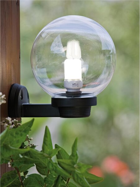 Applique in termoplastico Sfera Chiara trasparente' in PMMA � 20cm. Dimensione 20x25x h 26 cm Alimentazione 230 V ~ 50 Hz trasparente