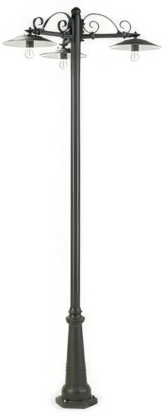 Truttura in pressofusione di alluminio Piatti verniciati e smaltati bianco ANTIQUE PALO ALTO TRE LUCI E27 Dimensioni 29x91xh 234 cm colore GRAFITE