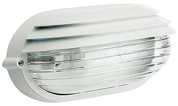 Applique in pressofusione di alluminio PALPEBRA OVALE GRANDE E27 Dimensioni 28,7x13,2x h 16,9 cm Diffusore in vetro stampato colore BIANCO