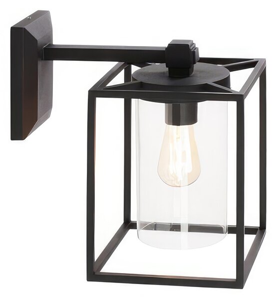 Applique in pressofusione di alluminio DOMUS APPLIQUE IN BASSO GRANDE E27 Dimensioni 19,8x31,2xh 33,4 cm Diffusori in termoplastico trasparente colore NERO