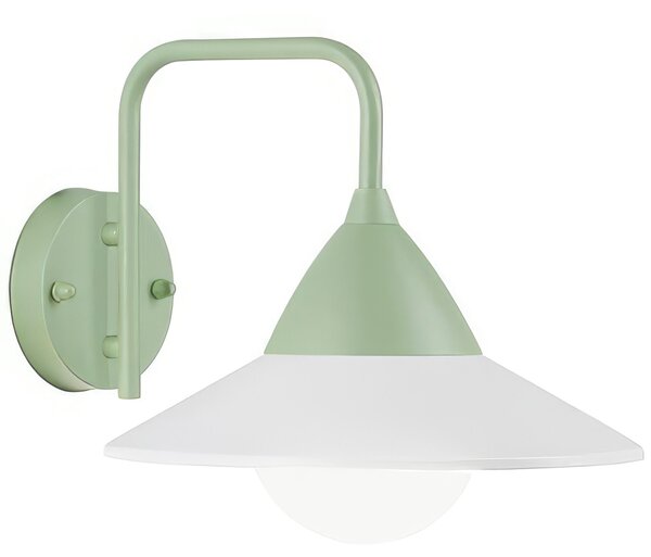 Applique in alluminio e metallo YUKON APPLIQUE IN BASSO 20W LED CCT3 Dimensioni 34,4x27xh 25,5 cm Diffusore in termoplastico opalino colore BIANCOVERDE
