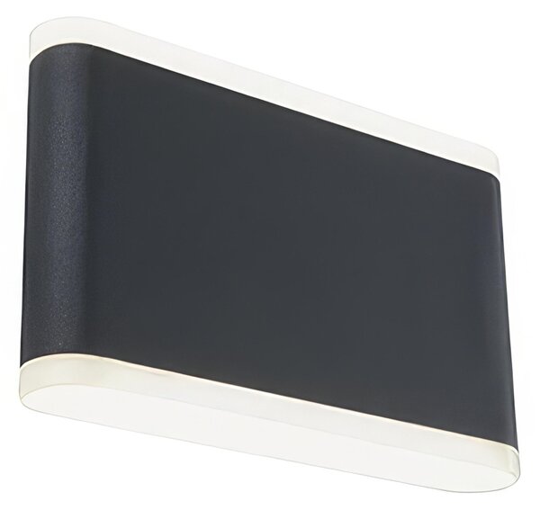 Applique in alluminio pressofuso WAVE APPLIQUE DOPPIA Dimensioni 17,5 x5xh 10,6 cm 7W 7W LED 3000K colore GRAFITE