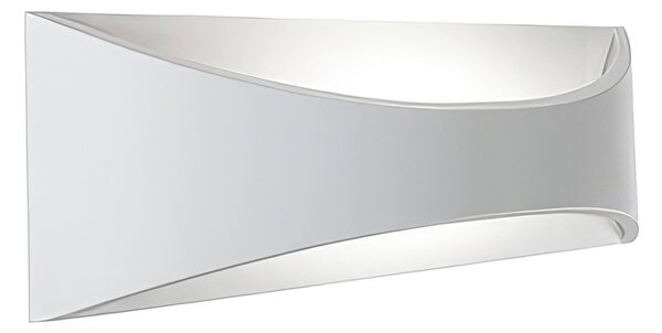 Applique in pressofusione di alluminio MOON big APPLIQUE RIFLESSA Dimensioni 30x12xh 10 cm 5W LED 3000K Diffusore in termoplastico satinato colore BIANCO