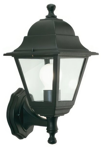 Applique in pressofusione di alluminio OLD PICCOLA Diffusori in vetro trasparente. 20x18x h 37 cm Altezza max lampada: 170mm. Alimentazione 230 V ~ 50 Hz nero