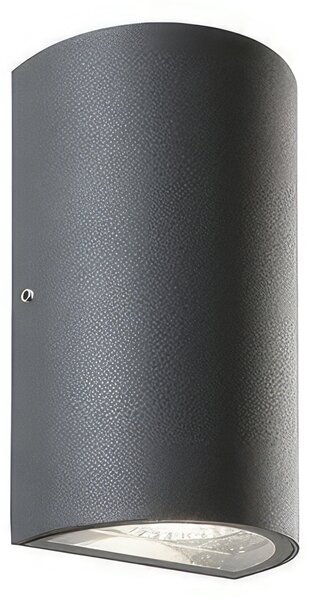 Applique in pressofusione di alluminio TRUMP APPLIQUE DOPPIA Dimensioni 9x5,5hh 16 cm Diffusore in vetro trasparente 6W 6W LED 3000K colore GRAFITE