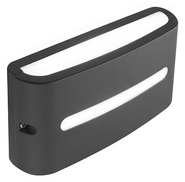 Applique in alluminio pressofuso POST APPLIQUE FESSURA 10W LED 3000K Dimensioni 22x6,9xh 10,8 cm Diffusore in termoplastico opalino colore GRAFITE