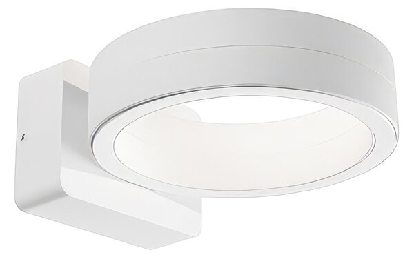 Applique in alluminio pressofuso. PLAZA APPLIQUE ROTONDA 16W LED 4000K Diffusore in vetro trasparente. Consumo: colore BIANCO