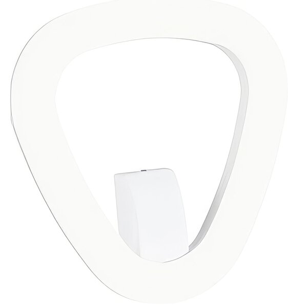 Lampada da parete in alluminio pressofuso DAPHNE APPLIQUE TRIANGOLO 20W LED 3000K Dimensioni 24x5,8x h 24 cm Diffusore in termoplastico opalino colore BIANCO
