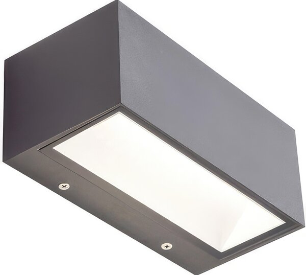 Applique in alluminio pressofuso BOX APPLIQUE MAXI 40W LED 3000K Dimensioni 30x12xh 10,8 cm Diffusori in vetro trasparente colore GRAFITE