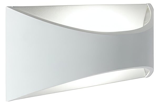 Applique in pressofusione di alluminio MOON APPLIQUE RIFLESSA 12W LED 4000K Dimensioni 30x10xh 12 cm Diffusore in termoplastico satinato colore BIANCO