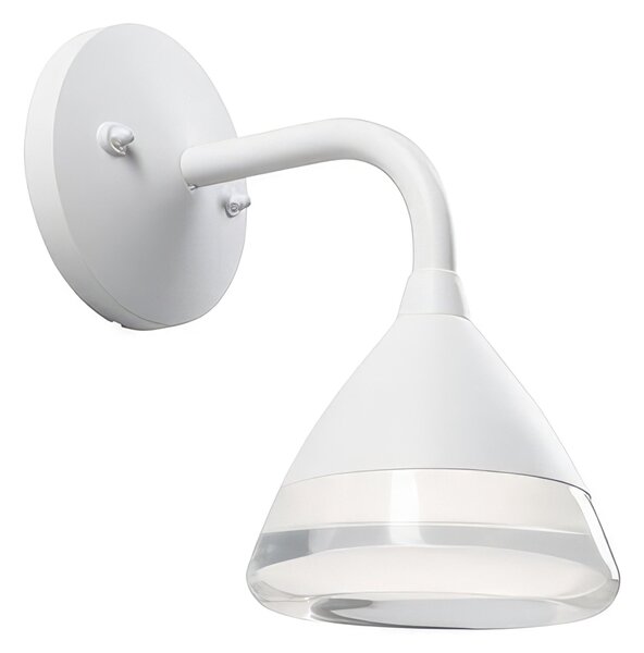 Lampada da parete in alluminio pressofuso GRAAL APPLIQUE IN BASSO Dimensioni 13,1x21,9x h 25,2 cm Diffusore in acrilico 20W LED 3000K colore BIANCO