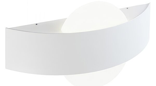 Applique in alluminio pressofuso DEXTER APPLIQUE CURVA 10W LED 4000K Dimensioni 24x6xh14,2 cm Diffusori in acrilico satinato colore BIANCO