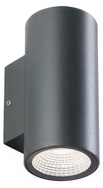 Punto luce in alluminio pressofuso SINO APPLIQUE DOPPIA Dimensioni 5,8x7,4xh 12,8 cm Diffusore in vetro trasparente3W 3W LED 4000K colore GRAFITE