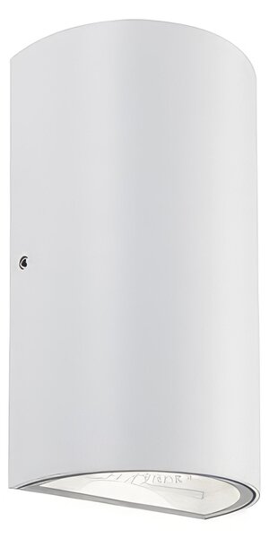 Applique in alluminio pressofuso TRUMP APPLIQUE DOPPIA 6W 6W LED 4000K Dimensioni 5,5x9xh16 cm Diffusore in vetro trasparente colore BIANCO