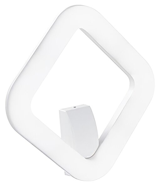 Lampada da parete in alluminio pressofuso QUASAR APPLIQUE QUADRA 20W LED 4000K Dimensioni 25,6x25,6 cm diffusore in termoplastico opalino colore BIANCO