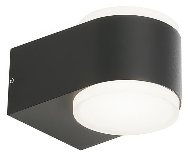 Applique in alluminio pressofuso RING APPLIQUE DOPPIA 4W 4W LED 4000K Dimensione 9x13,1xh7,4 cm Diffusore in acrilico satinato colore GRAFITE