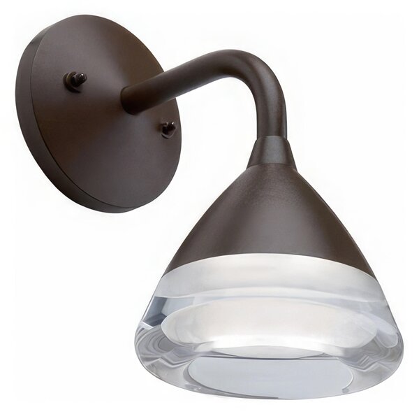Lampada da parete in alluminio pressofuso GRAAL APPLIQUE IN BASSO Dimensioni 13,1x21,9xh 25,2 cm Diffusore in acrilico 20W LED 4000K colore CORTEN