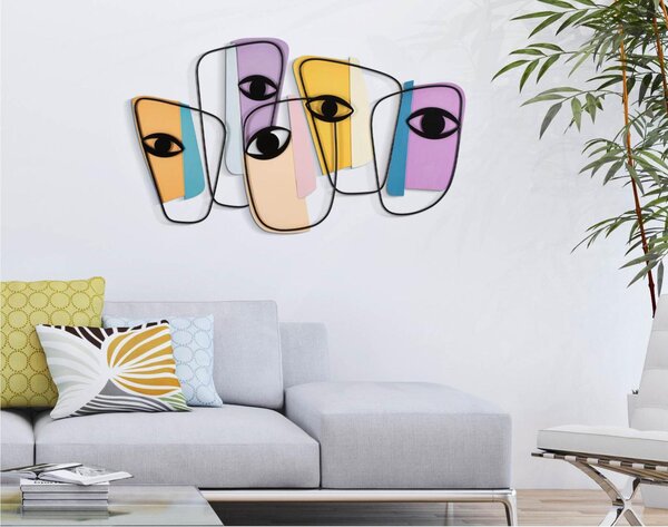 Pannello decorativo composto da facce colorate EYES -A 120x2x h72cm cm peso 4,8 kg colori multicolor
