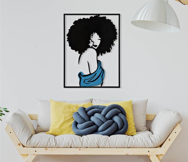 Pannello decorativo 3D da parete in metallo COLOR AFEF Dimensioni 60x1,3x h 80 cm peso 1,09 kg tratti delicati di figura una donna con un elegante vestito dai colori accesi e sgargianti