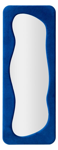 Specchio da parete con cornice in legno rivestita in velluto Blu Linea THEODOR BLUE Dimensioni 60x4x h 160 cm - Colore Blu