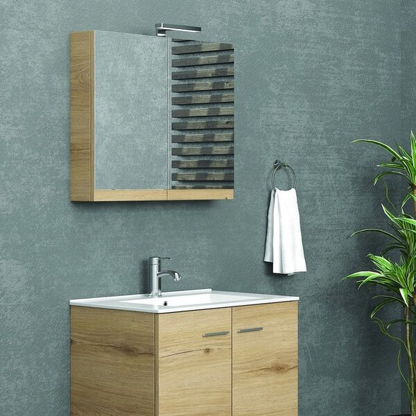 Specchiera bagno contenitore da 75 cm con 2 ante NEL-75 - KAMALU