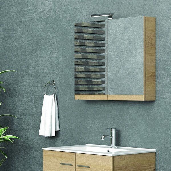 Specchiera bagno contenitore da 75 cm con 2 ante NEL-75 - KAMALU
