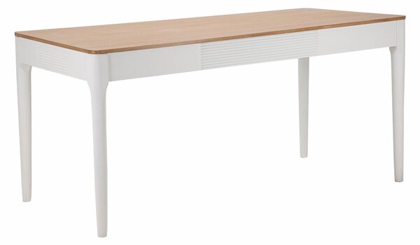 Tavolo da pranzo rettangolare in legno bianco Dimensioni 180x90xh 80 cm e peso 35 kg piano in legno marrone
