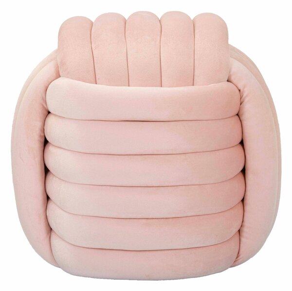 Pouf annodato in velluto crema SOFTY PINK Dimensioni 45x45x h45 cm, Rivestimento di cotone Velluto Rosa