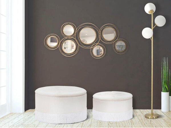 Lampada, Piantana da Terra In stile glam in metallo dorato GLAMY DARK dimensioni 36x h160 cm -peso 11,00 kg con 3 lampade
