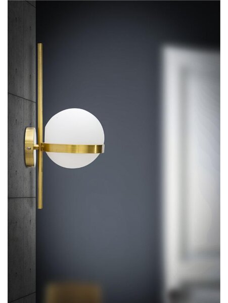 Lampada, Applique Da Muro in metallo dorato opaco GLAMY CIRCLE Dimensioni 15x20x40cm Linea Glamy colore oro