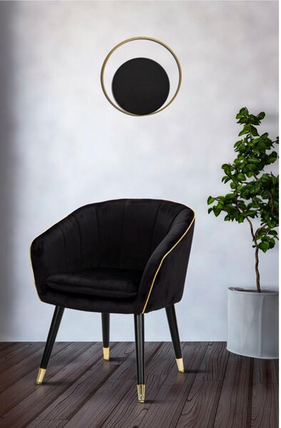 Lampada, Applique Da Muro in metallo nero e dorato SHUTTLE Dimensioni 25x8x25 cm Linea Glamy colore oro e nero