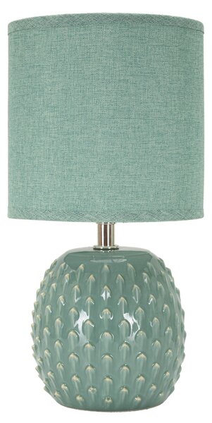 Lampada da comodino con base TURCHESE e decorazioni in rilievo PONTUS PEACH Dimensioni � 15x h 30 cm Lampada E-27 Attacco con filo FILO paralume colore Rosa