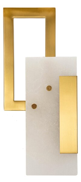 Lampada da parete in metallo dorato WALL LAMP CUBE Dimensioni 15x8x h 33 cm Vetro satinato dalla forma geometrica e regolare