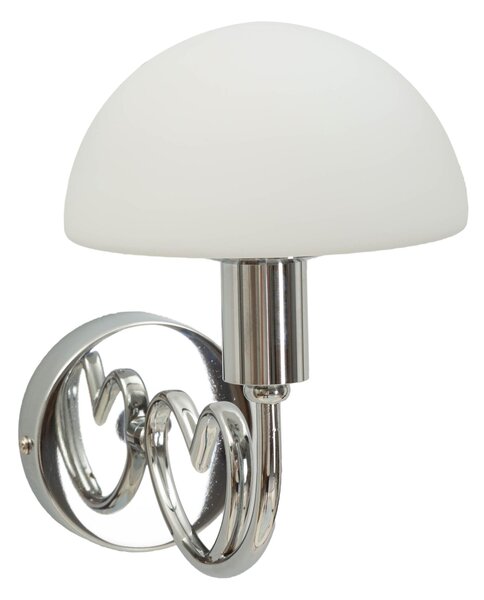 Lampada da parete Applique in metallo Argentato LOVY SILVER Dimensioni 24x13x h 76 cm Vetro satinato dalla forma geometrica e regolare