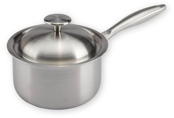 Casseruola un Manico In Titanio al 100x100 TRITANIA ZERO-TOXIC, Zero Nickel superficie di cottura in titanio massiccio diametro 16x h10 cm con coperchio incluso